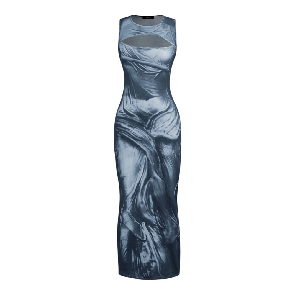 Cider Blue Marble Maxi Dress